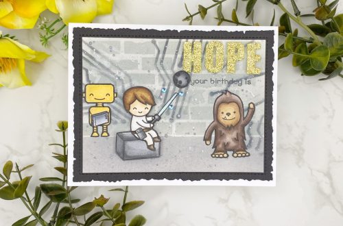 handmade Lawn Fawn card in Star Wars style