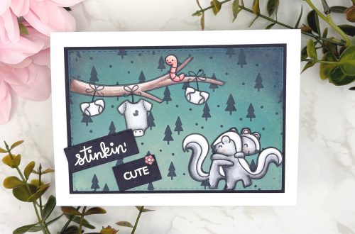 Stinkin cute Lawn Fawn baby card